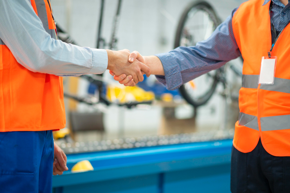 Partners shaking hands. Reliability